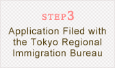 STEP3 Application Filed with the Tokyo Regional Immigration Bureau