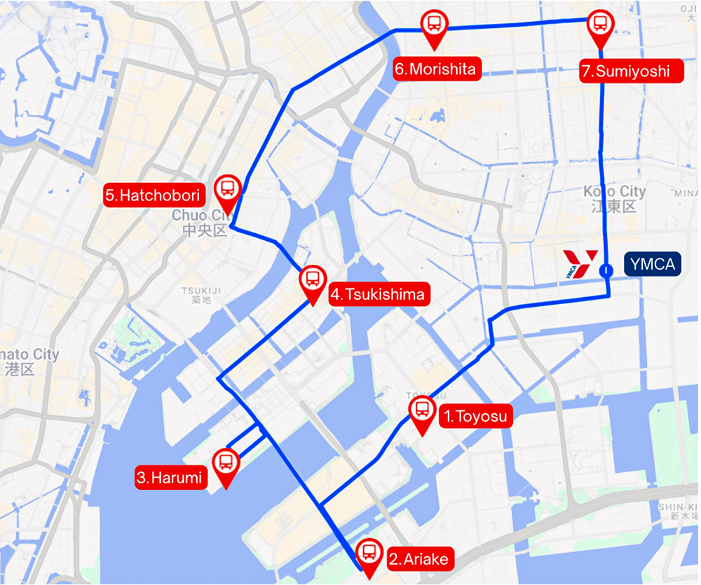 TYIS Bus route map